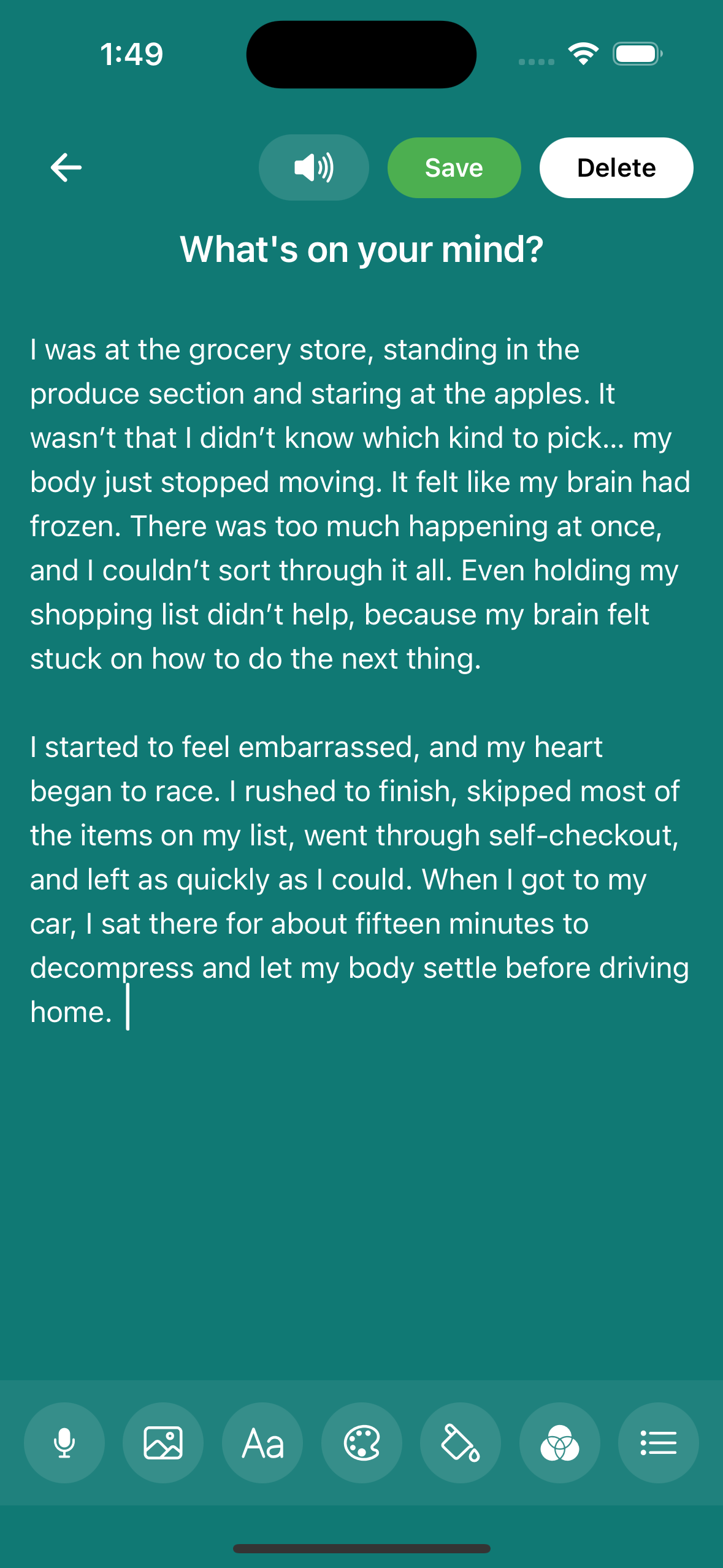 Editing entry with added context