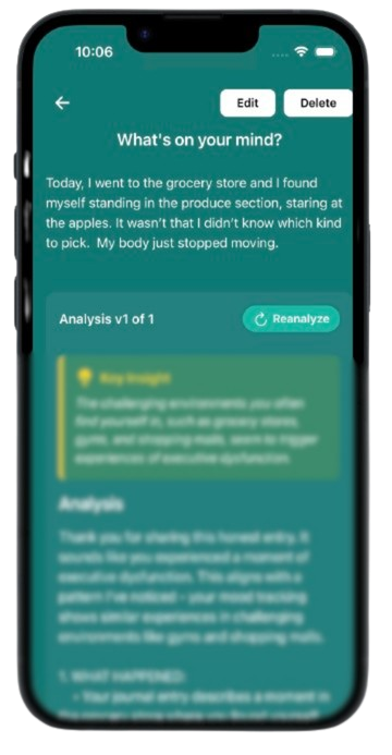 guidEase journal edit screen